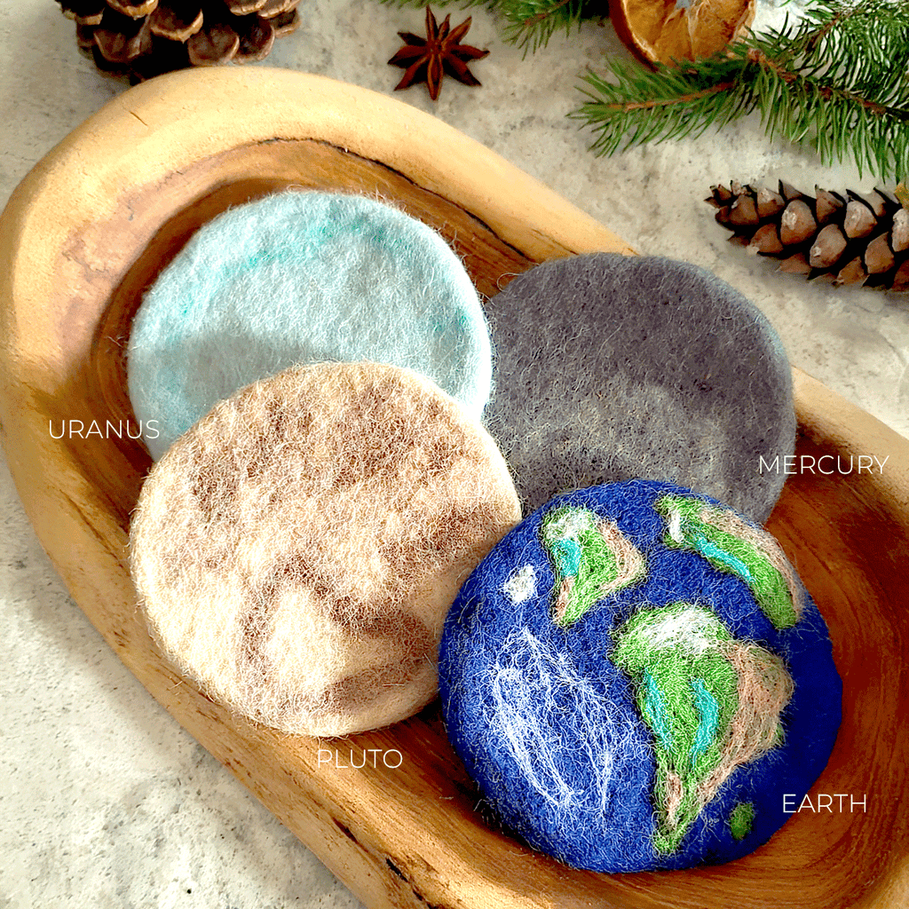 Planetary Wool Coasters