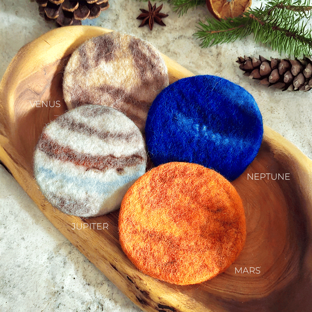 Planetary Wool Coasters